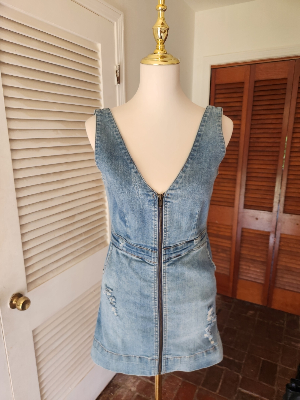 Carmar Light Blue Denim Zip-Front Mini Dress